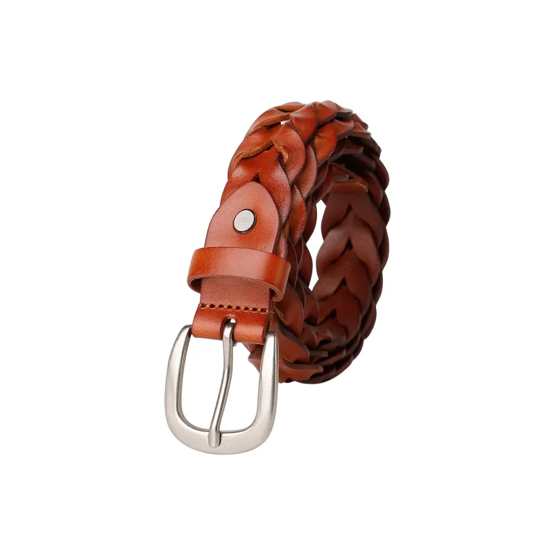 Jaylen Oos Handmade Perforated Pin Buckle Style Leather Belts Women's Width  3CM-7