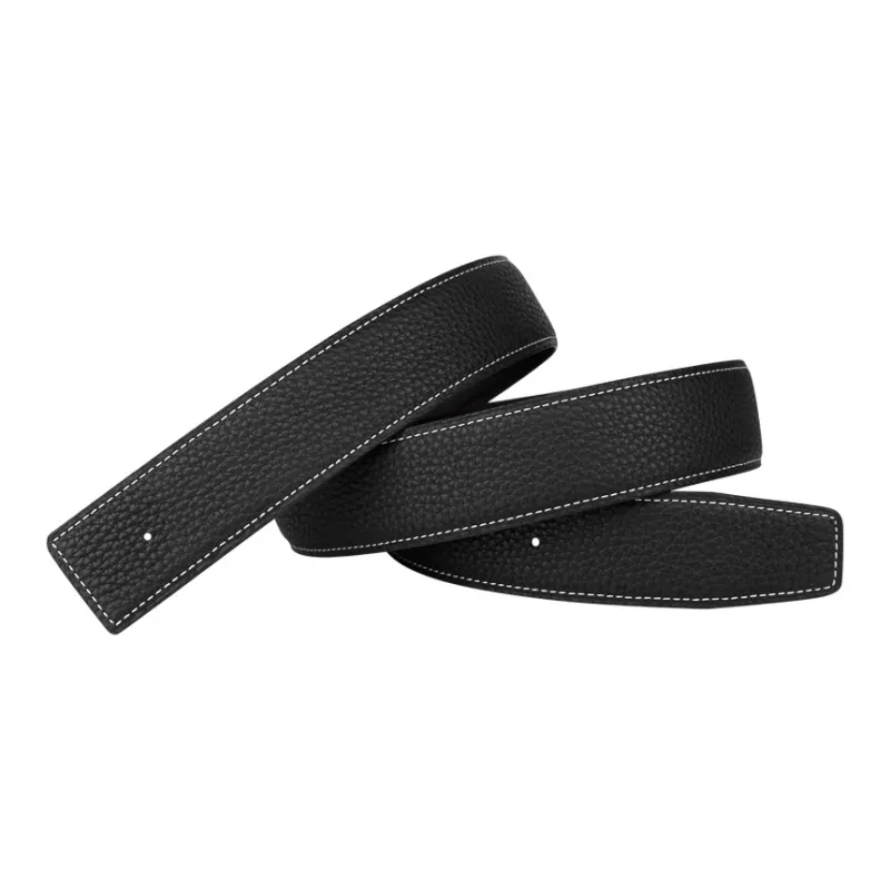 Jaylen Oos Headless H Buckle Smooth Buckle Unique Design Double Sided Top Grain Cow Leather Leather Belts Men's-33