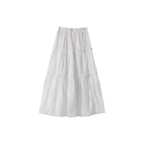 0571 family Casual Long Skirts Women's White