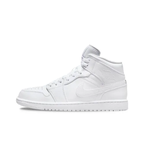 Jordan 1 Mid Triple White