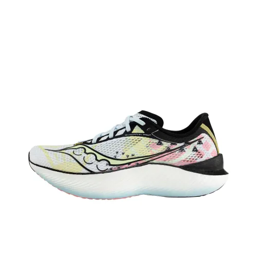 Saucony Endorphin Pro 3 Running Shoes Unisex Low-Top White/Yellow/Pink