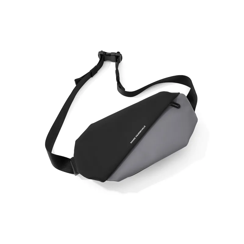 FAIRWHALE PU Crossbody Bag, Shoulder Bag, Fanny Pack, Sling Bag Regular Unisex Pure Black-2