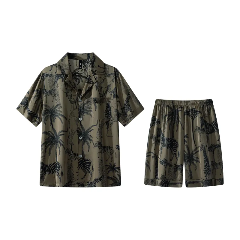 Gongdie Pajama Set Men's Coffee-4