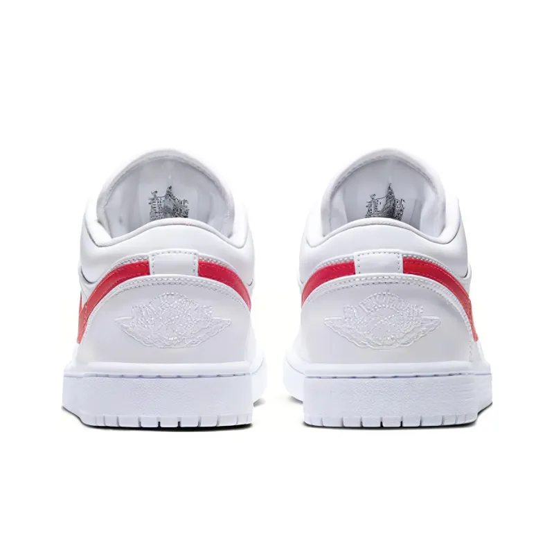 JORDAN 1 Low White University Red Women's-4