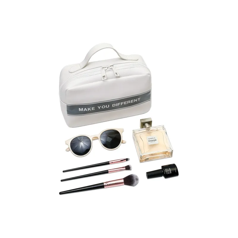 MYD Polyester Toiletry Bag, Makeup Bag Regular Unisex White-2