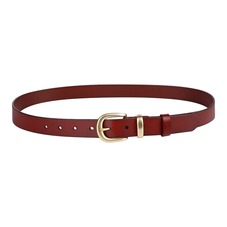Jaylen Oos Pure Copper Pin Buckle Top Grain Cow Leather Leather Belts Women's-16