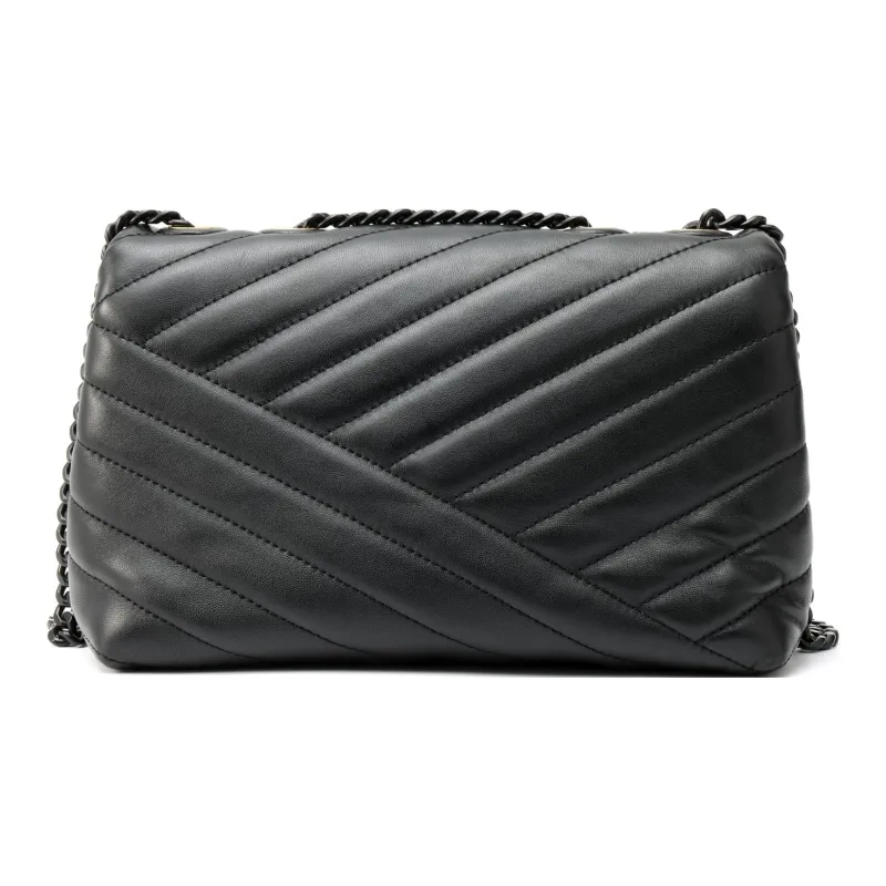 TORY BURCH Kira Sheepskin Envelope Bag, Crossbody Bag, Shoulder Bag Trumpets Women's Black-5