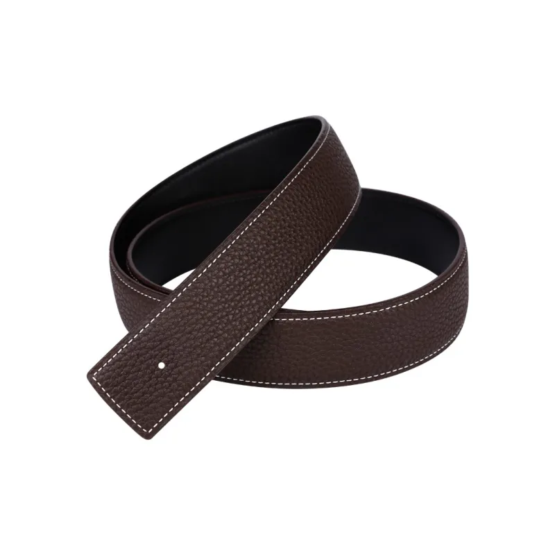 Jaylen Oos Headless H Buckle Smooth Buckle Unique Design Double Sided Top Grain Cow Leather Leather Belts Men's-19