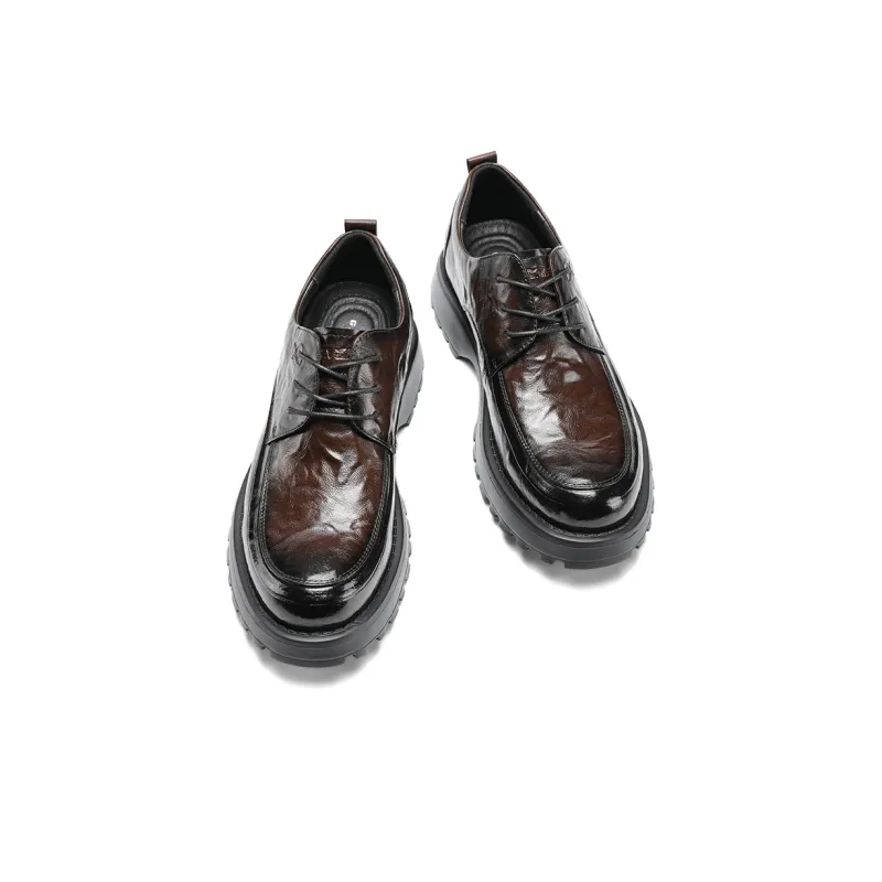 G.N.SHIJIA Men's Casual Shoes Men Low Top Black/Brown-15