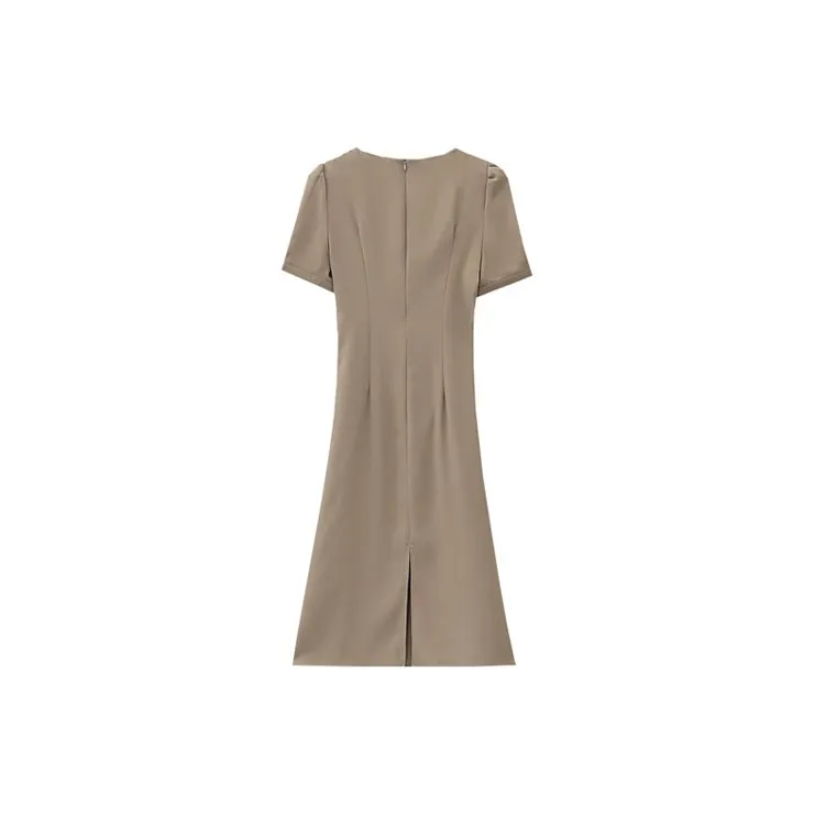 HUASJ Short Sleeved Dresses Women's Mocha-1