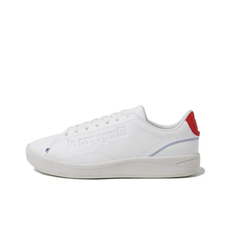 Le Coq Sportif Waterproof And Wear resistant Low Top Skateboard Shoes Unisex White Red-0