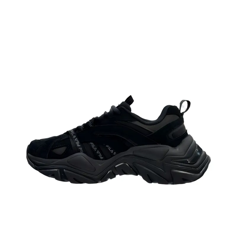 FILA Anti Slip And Wear Resistant Breathable Low Top Casual Running Shoes Unisex Black-0