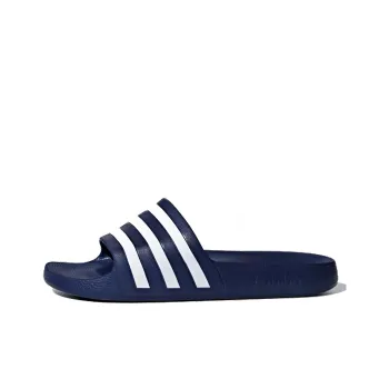 Adidas Adilette Aqua Slides Dark Blue Cloud White