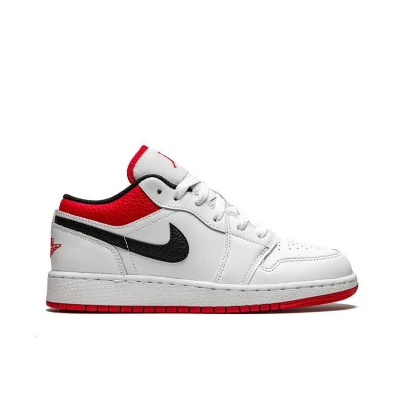 JORDAN 1 Low White University Red Black-1