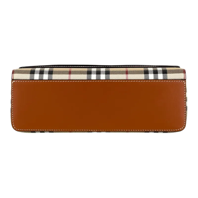 Burberry Check And Leather Note Bag Briar Brown-6