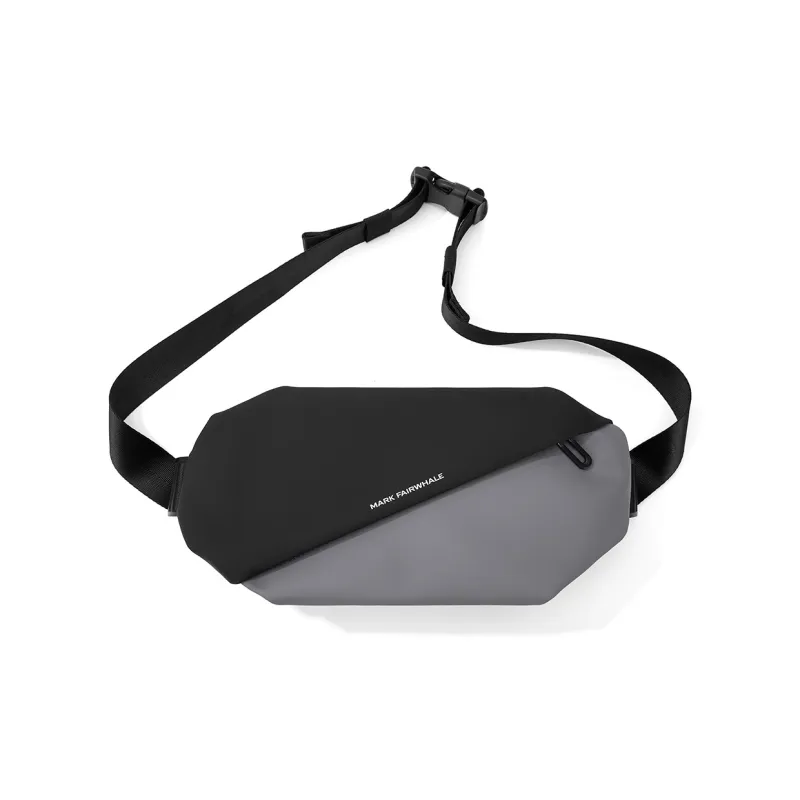 FAIRWHALE PU Crossbody Bag, Shoulder Bag, Fanny Pack, Sling Bag Regular Unisex Pure Black-1