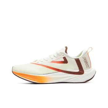 PEAK Cushioning Slip Resistant Abrasion Resistant Rebound Low Top Marathon Running Shoes Men's Super Light White Brown