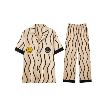 Lan Miao Pajama Set Men's GEY 100% Cotton Men's 706
