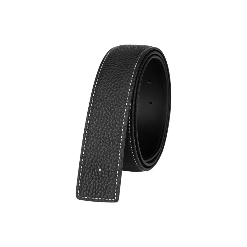 Jaylen Oos Headless H Buckle Smooth Buckle Unique Design Double Sided Top Grain Cow Leather Leather Belts Men's-1