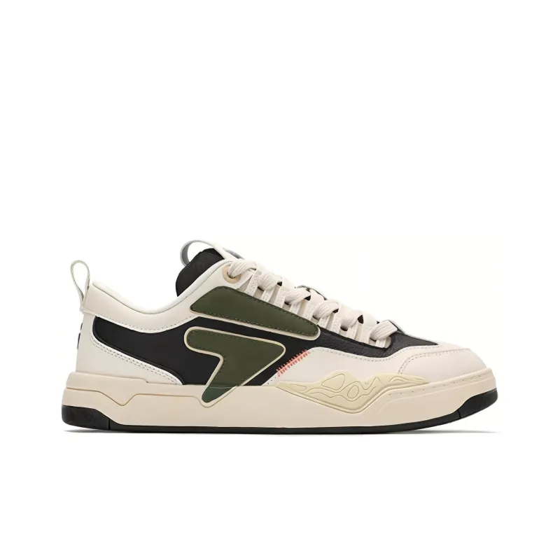 FILA FUSION Nollie Impact Resistant Quick Drying Wear Resistant Low Top Skateboard Shoes Men's White-1