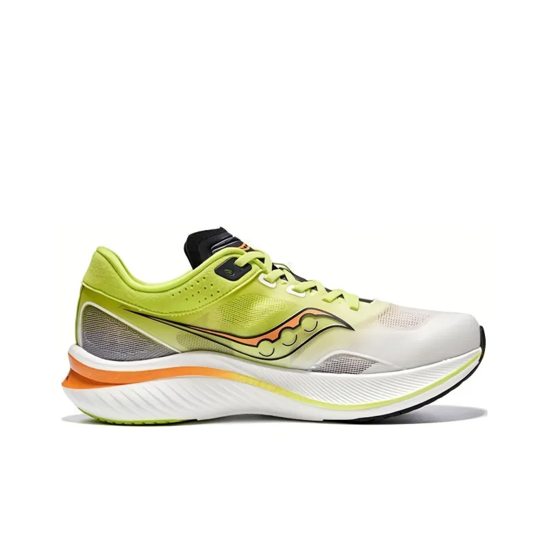 Saucony Slay Slip Resistant Coverage Rebound Low Top Carbon Plate Training Running Shoes Unisex White Black Yellow-1