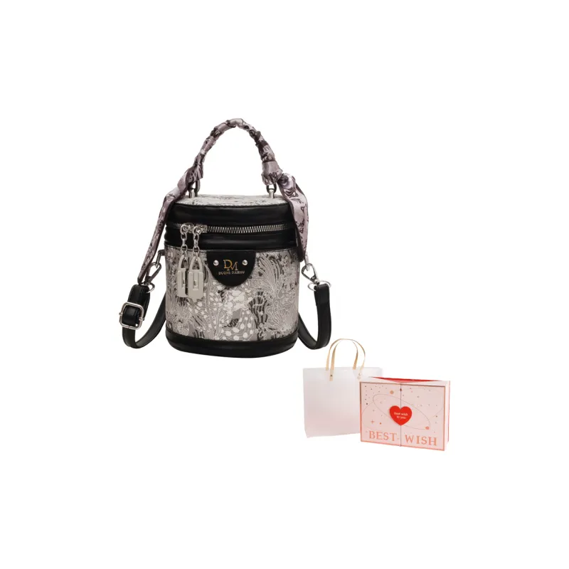 NOMK PU Shoulder Bag Crossbody Bag Handbag Bucket Bag Regular Women's Black/Gray/Pink-1