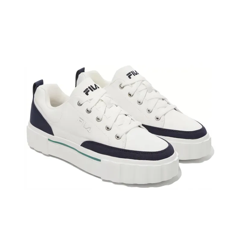 FILA Cushioning, Wear Resistant Low Top Skateboard Shoes Unisex White Black Korean Style-2