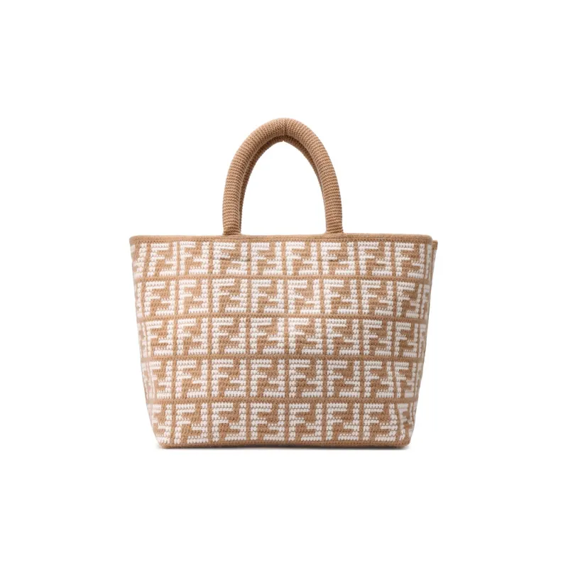 FENDI Cashmere Tote Bag, Shopping Bag, Handbag Tubas Women's Brown-1