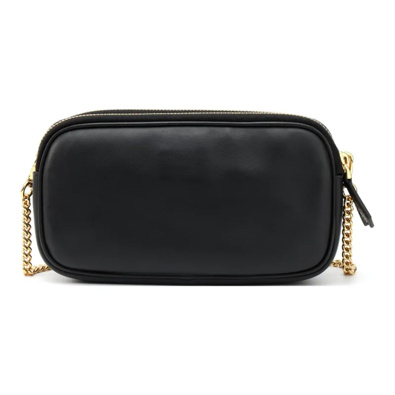 FENDI Leather Crossbody Handbag Shoulder Bag Women's Black-5