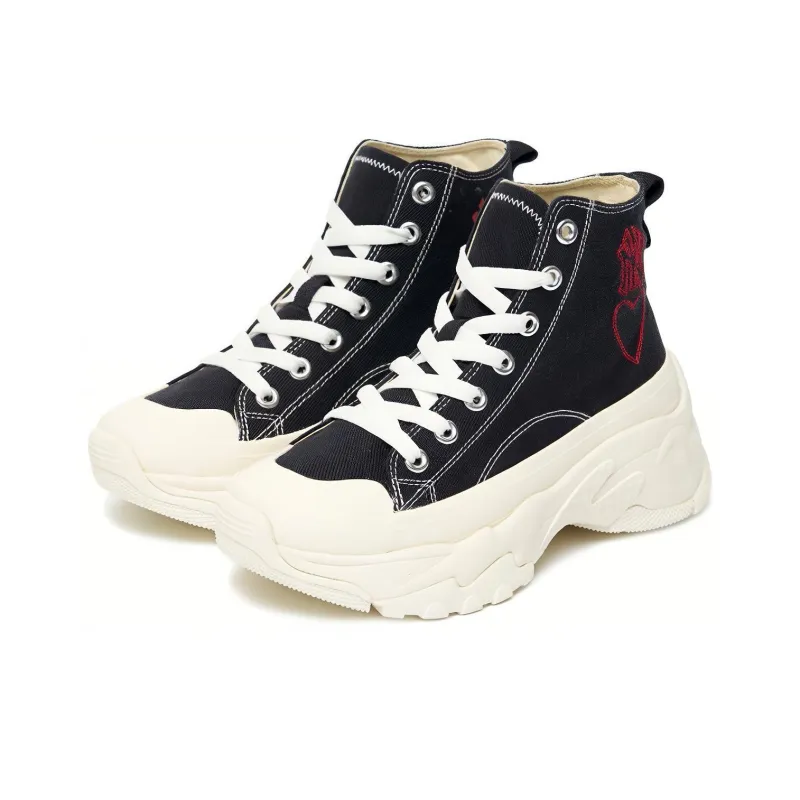 MLB Chunky High Anti Slip And Wear Resistant Lightweight High Top Canvas Shoes Unisex-2