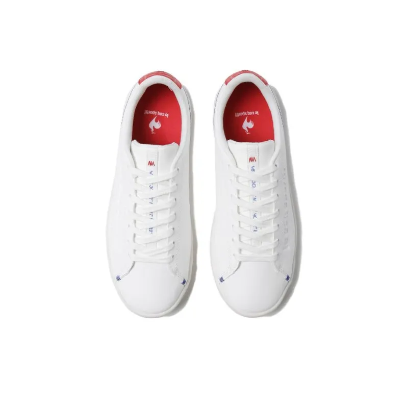 Le Coq Sportif Waterproof And Wear resistant Low Top Skateboard Shoes Unisex White Red-4