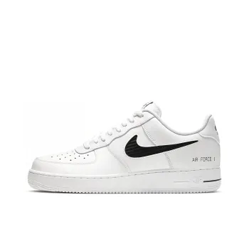 Nike Air Force 1 Low Cut Out Swoosh White Black