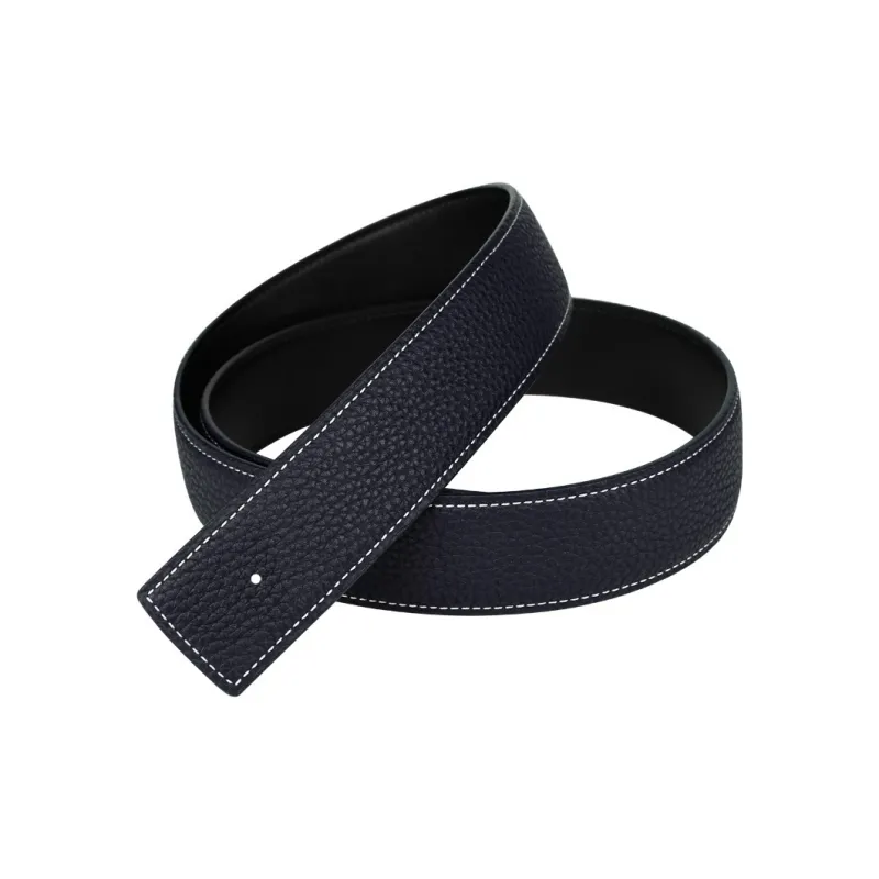 Jaylen Oos Headless H Buckle Smooth Buckle Unique Design Double Sided Top Grain Cow Leather Leather Belts Men's-25