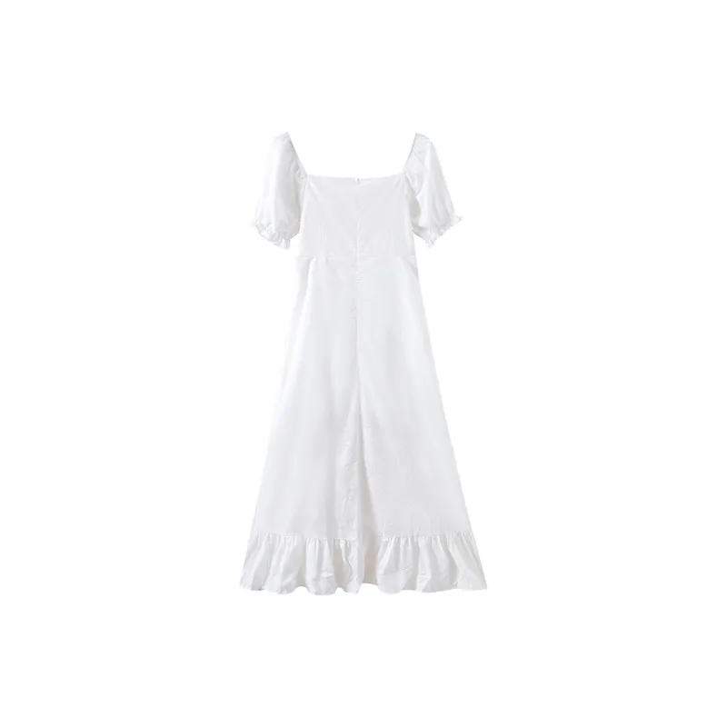 Adeworn Short Sleeved Dress Women's White-1