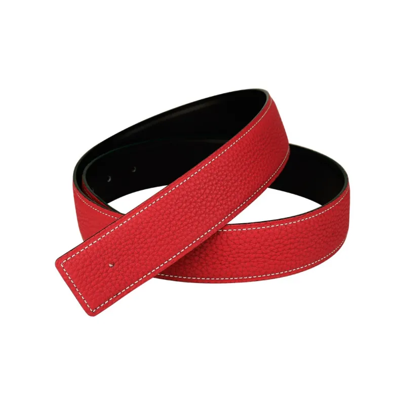 Jaylen Oos Headless H Buckle Smooth Buckle Unique Design Double Sided Top Grain Cow Leather Leather Belts Men's-31