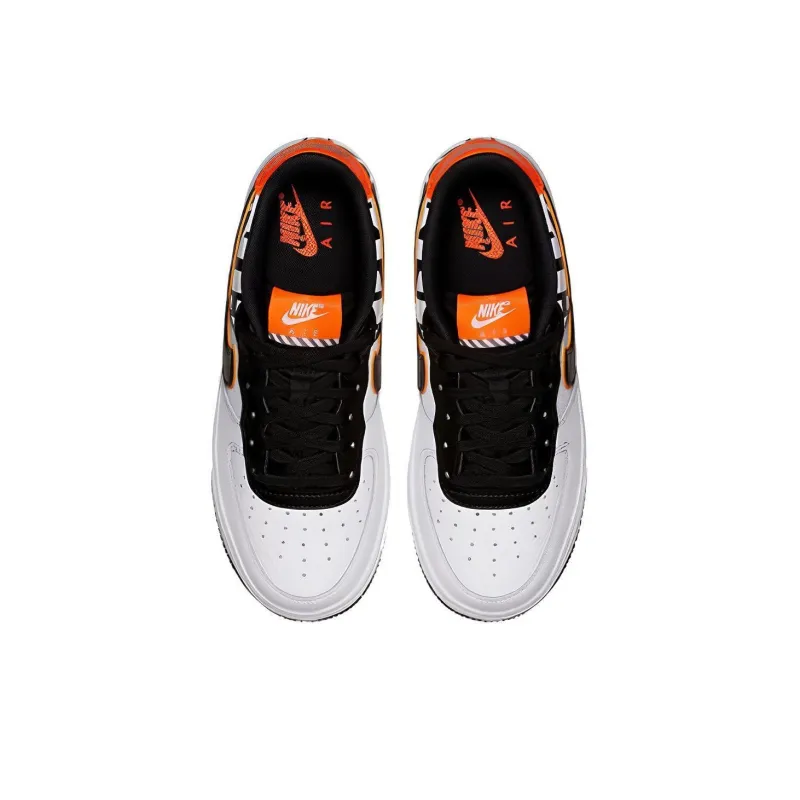 Nike Air Force 1 LV8 Low-Top Skateboard Shoes GS White Black Orange-3