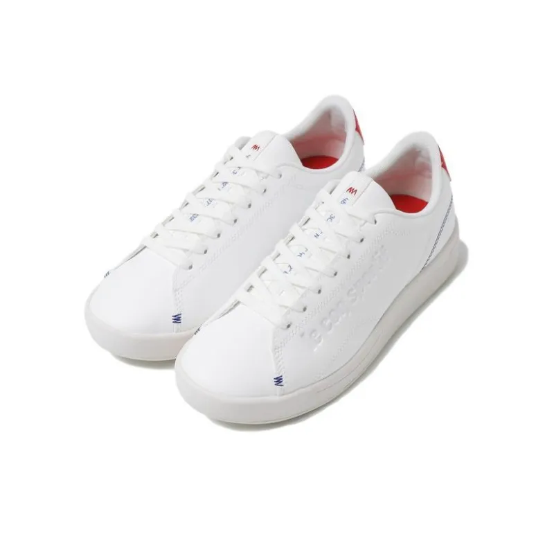 Le Coq Sportif Waterproof And Wear resistant Low Top Skateboard Shoes Unisex White Red-2