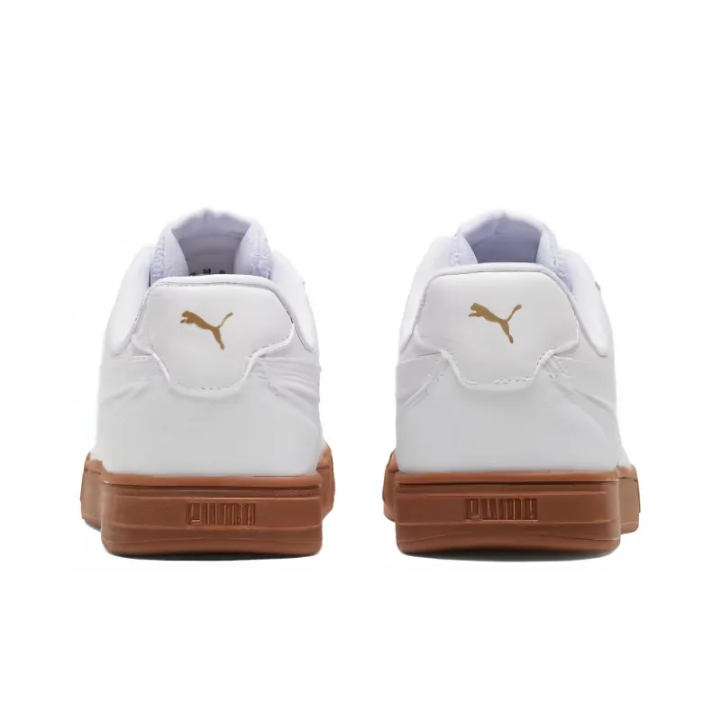 PUMA Caven Wear Resistant Low Top Skateboard Shoes Unisex White Gold-2