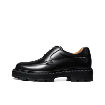Zuti British Business Calfskin Derby Shoes Casual Shoes Men's Black