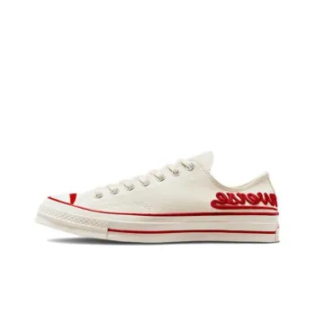 Converse 1970s Abrasion Resistant Low Top Canvas Shoes Unisex White Red