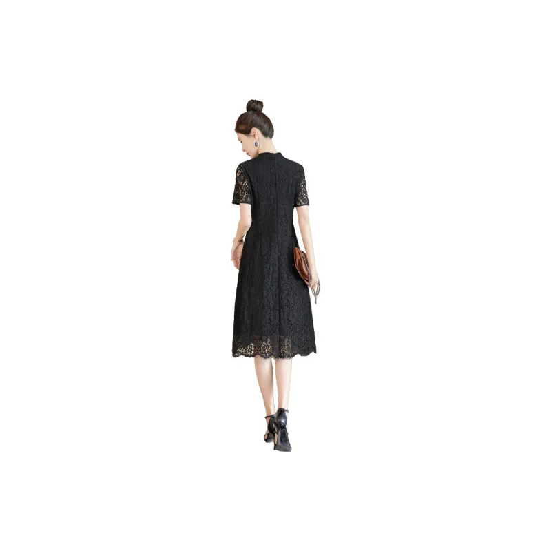 Cypress House Short Sleeved Dress Women's Black-1