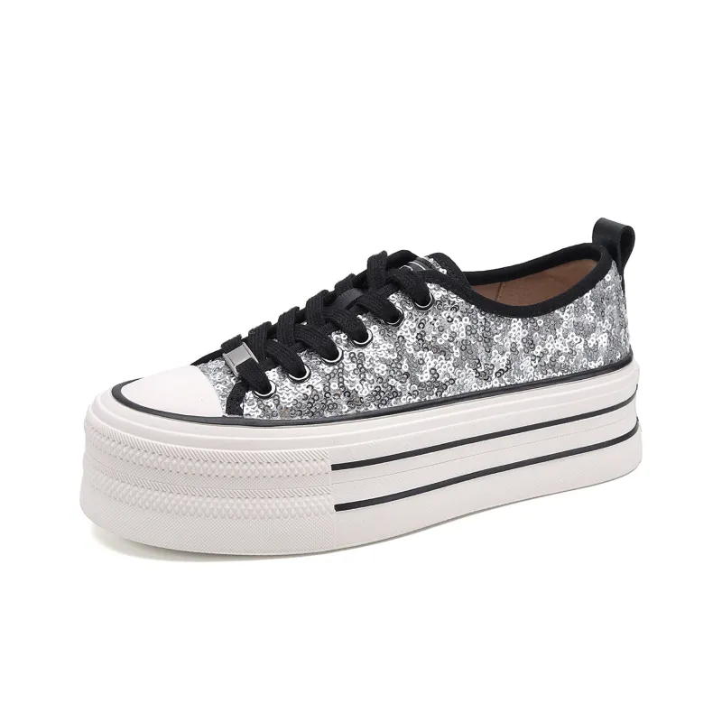 D FUSE SCANDINAVIA White Sneakers Flat Shoes Low Top Skateboard Shoes Women's-19