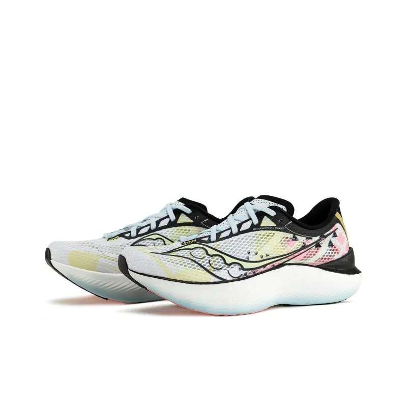 Saucony Endorphin Pro 3 Running Shoes Unisex Low Top White/Yellow/Pink-2