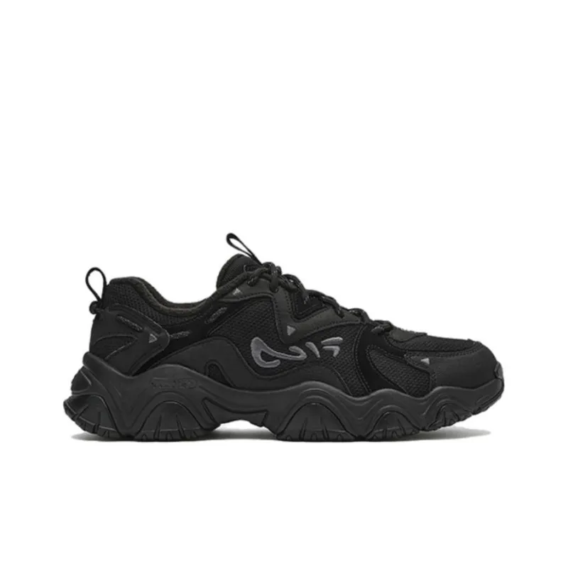 FILA Fluid 4 Cat Paw 4.0 Cushioned Slip Resistant Low Top Chunky Sneakers Men's Black-1