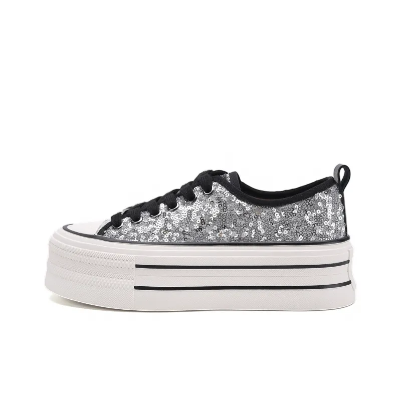 D FUSE SCANDINAVIA White Sneakers Flat Shoes Low Top Skateboard Shoes Women's-18