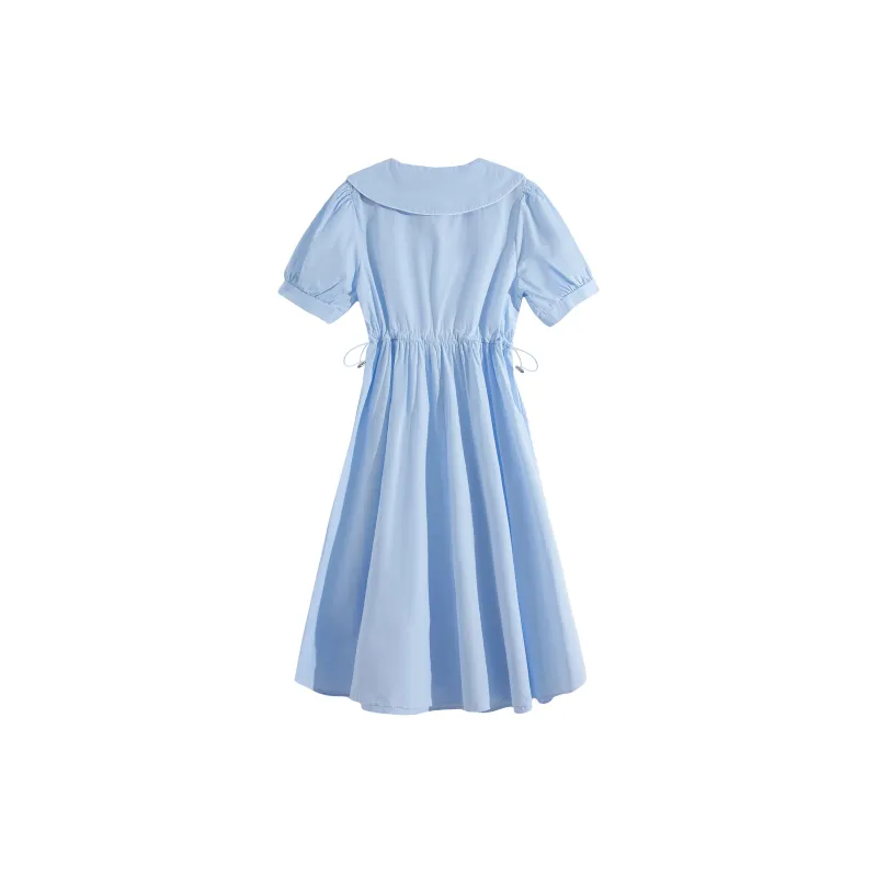 RTNH Short Sleeved Dress Women's Light Blue-1