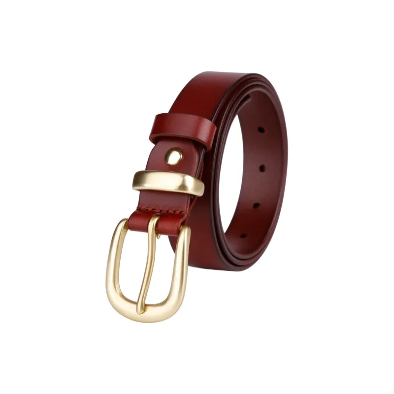 Jaylen Oos Pure Copper Pin Buckle Top Grain Cow Leather Leather Belts Women's-13
