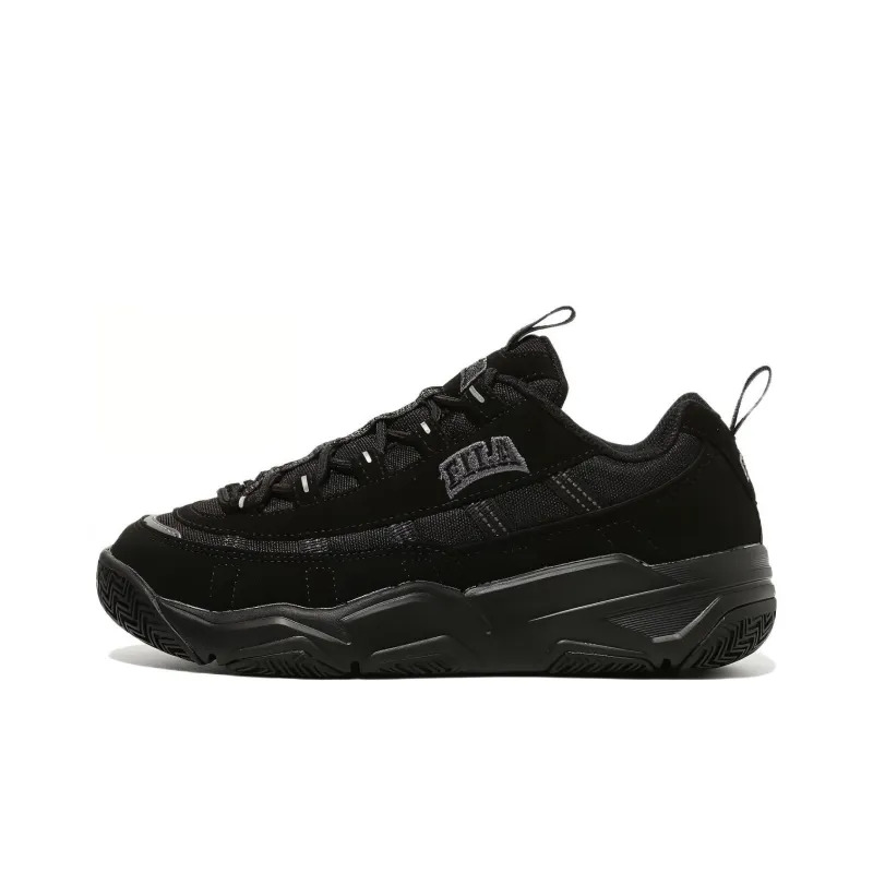 FILA Cushioning, Slip Resistant, And Abrasion Resistant Low Top Casual Shoes Unisex Black-0