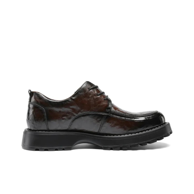 G.N.SHIJIA Men's Casual Shoes Men Low Top Black/Brown-13