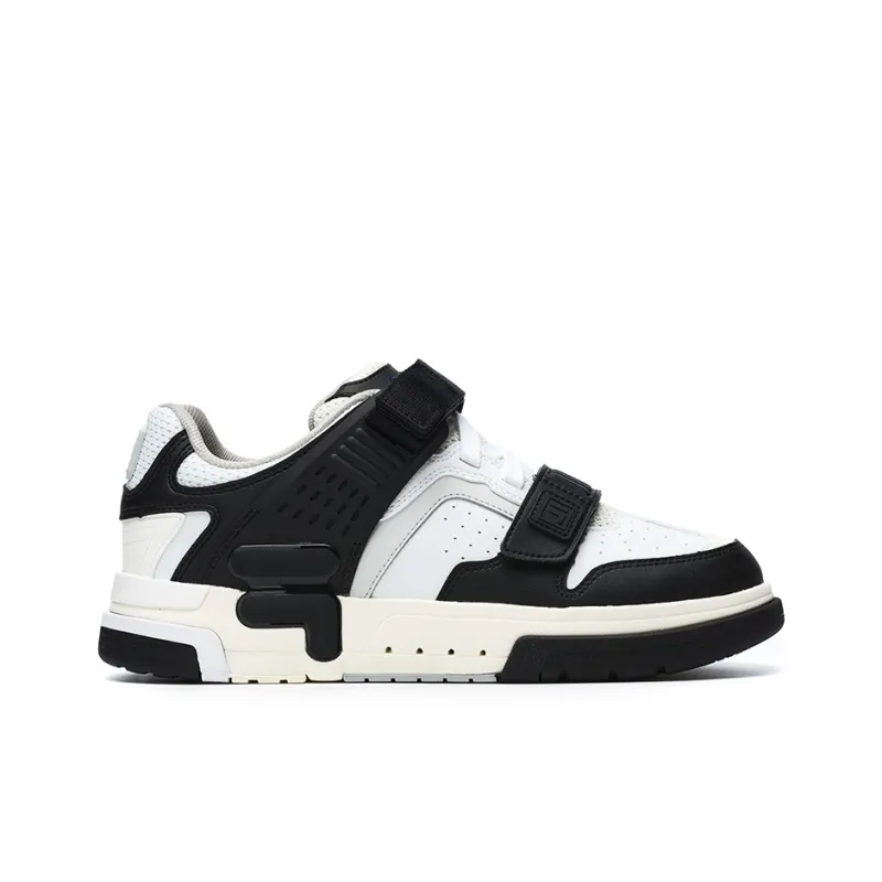 FILA DOPPIO Low Top Skateboard Shoes Men's Snow Black-1